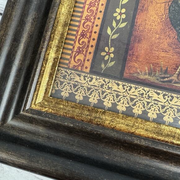 Mediterranean Rooster VII Framed Art Print 14x12 Kimberly Poloson Farm House EUC - Picture 11 of 13